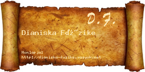 Dianiska Füzike névjegykártya